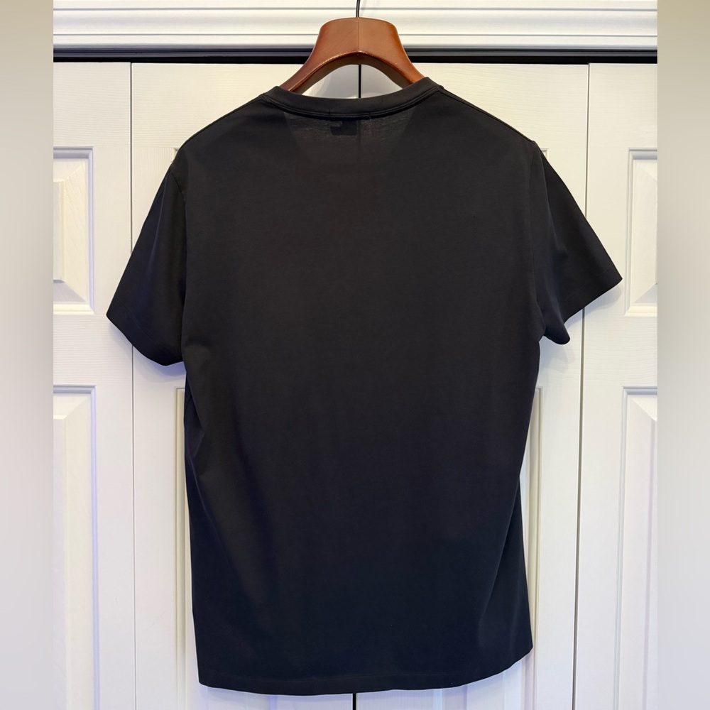 Burberry Men’s Black V-Neck Tee with Red Emblem - Picture 2 of 4
